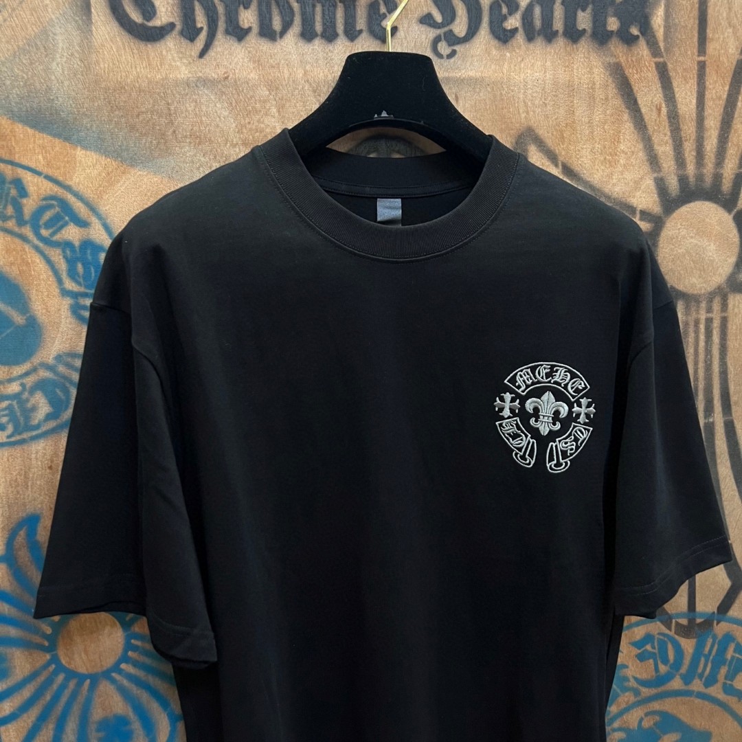 Chrome Hearts 克罗心 马蹄船锚绣花圆领短袖 T恤 黑色 A0