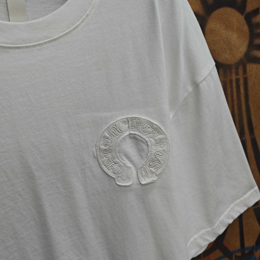 Chrome Hearts 克罗心 马蹄绣花圆领短袖 T恤 白色 黑色 A0