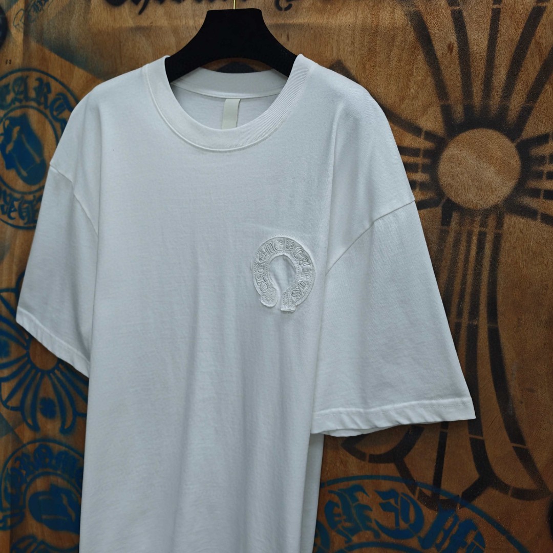 Chrome Hearts 克罗心 马蹄绣花圆领短袖 T恤 白色 黑色 A0