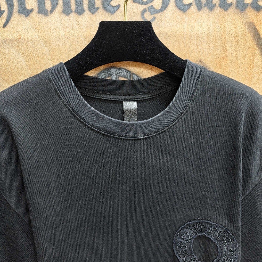 Chrome Hearts 克罗心 马蹄绣花圆领短袖 T恤 白色 黑色 A0