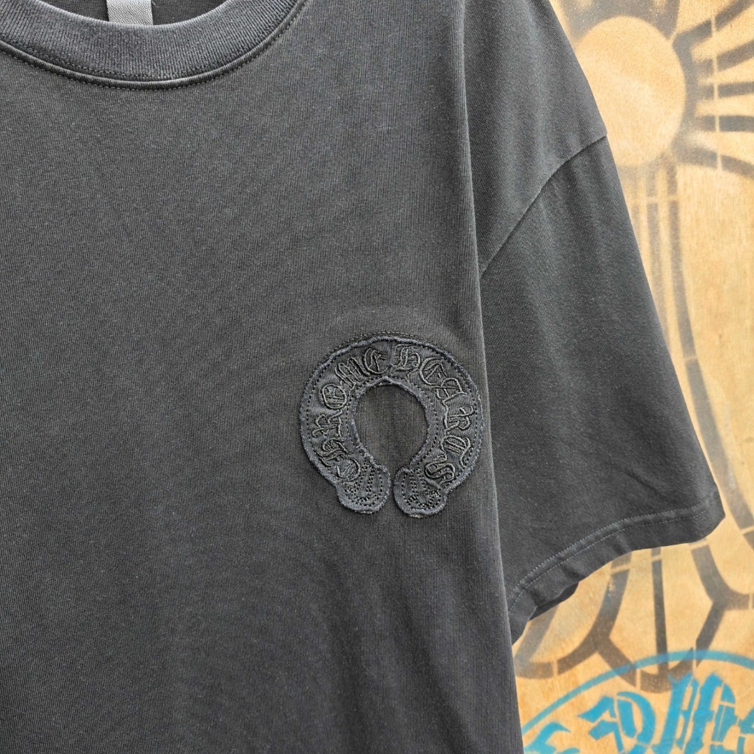 Chrome Hearts 克罗心 马蹄绣花圆领短袖 T恤 白色 黑色 A0