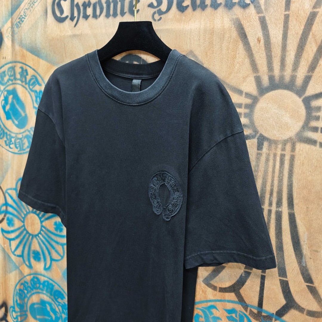 Chrome Hearts 克罗心 马蹄绣花圆领短袖 T恤 白色 黑色 A0