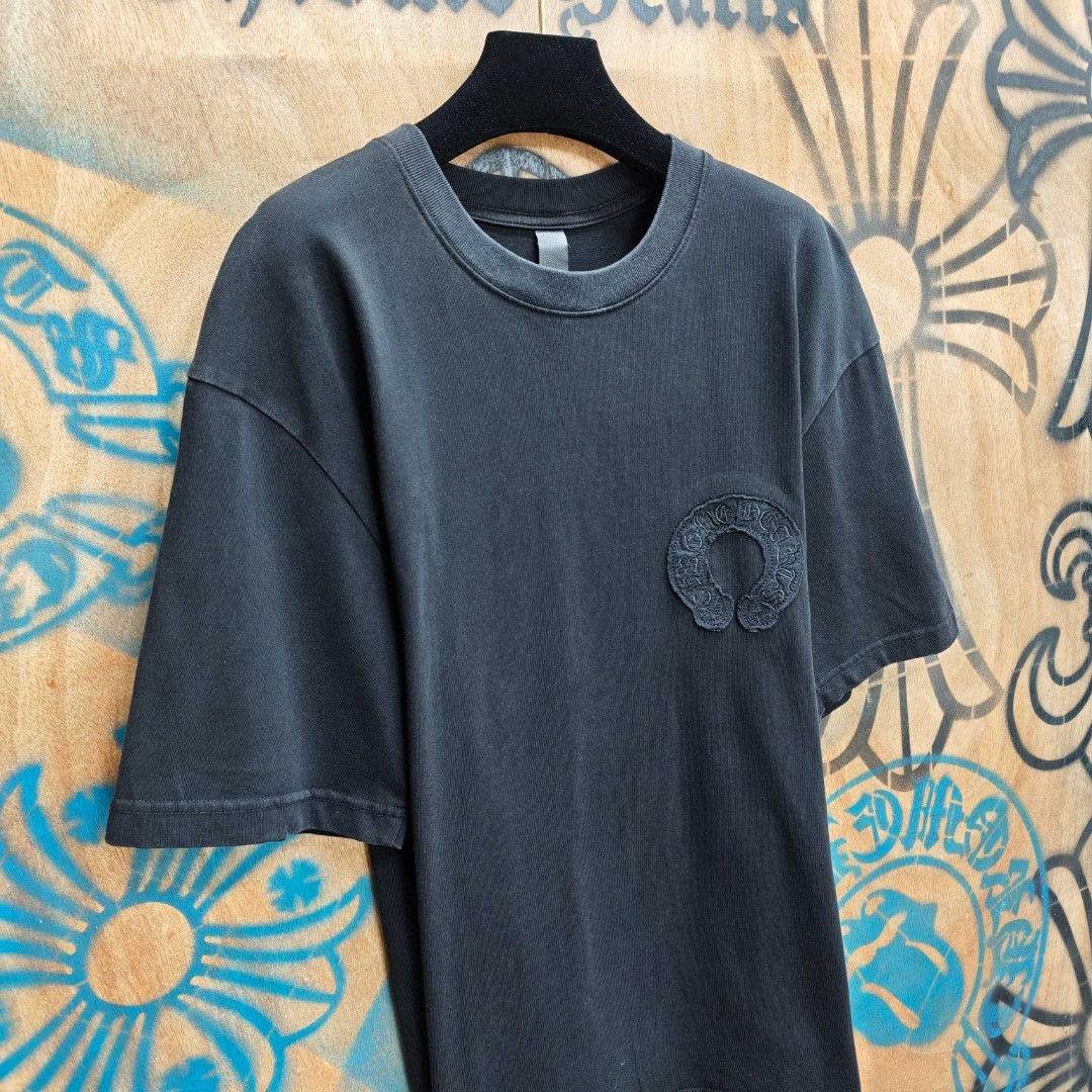 Chrome Hearts 克罗心 马蹄绣花圆领短袖 T恤 白色 黑色 A0