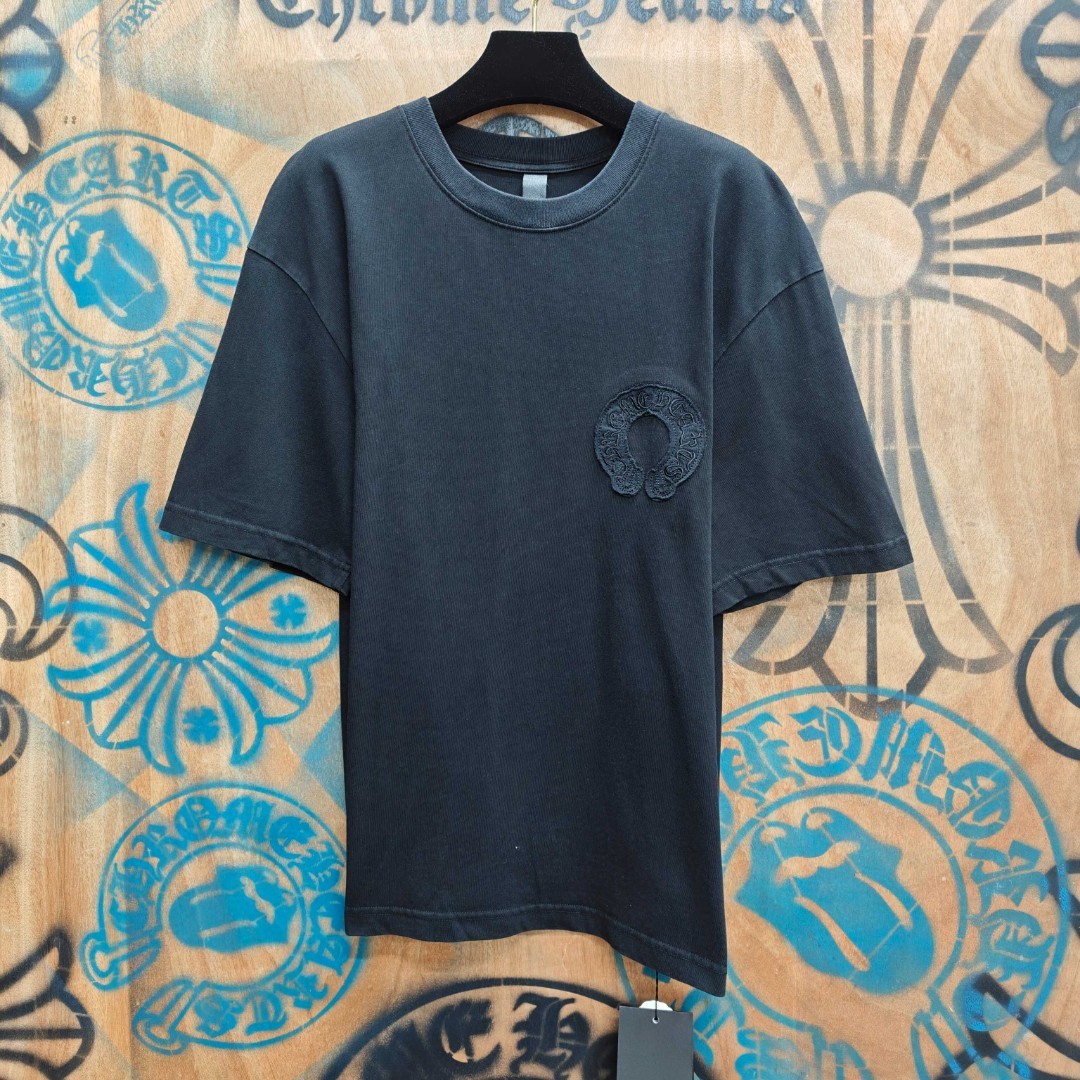 Chrome Hearts 克罗心 马蹄绣花圆领短袖 T恤 白色 黑色 A0