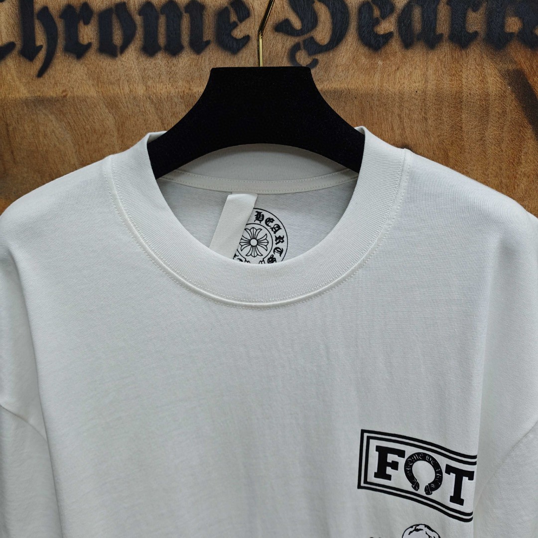 Chrome Hearts 克罗心 彩色骷颅头印花圆领短袖 T恤 白色 A0