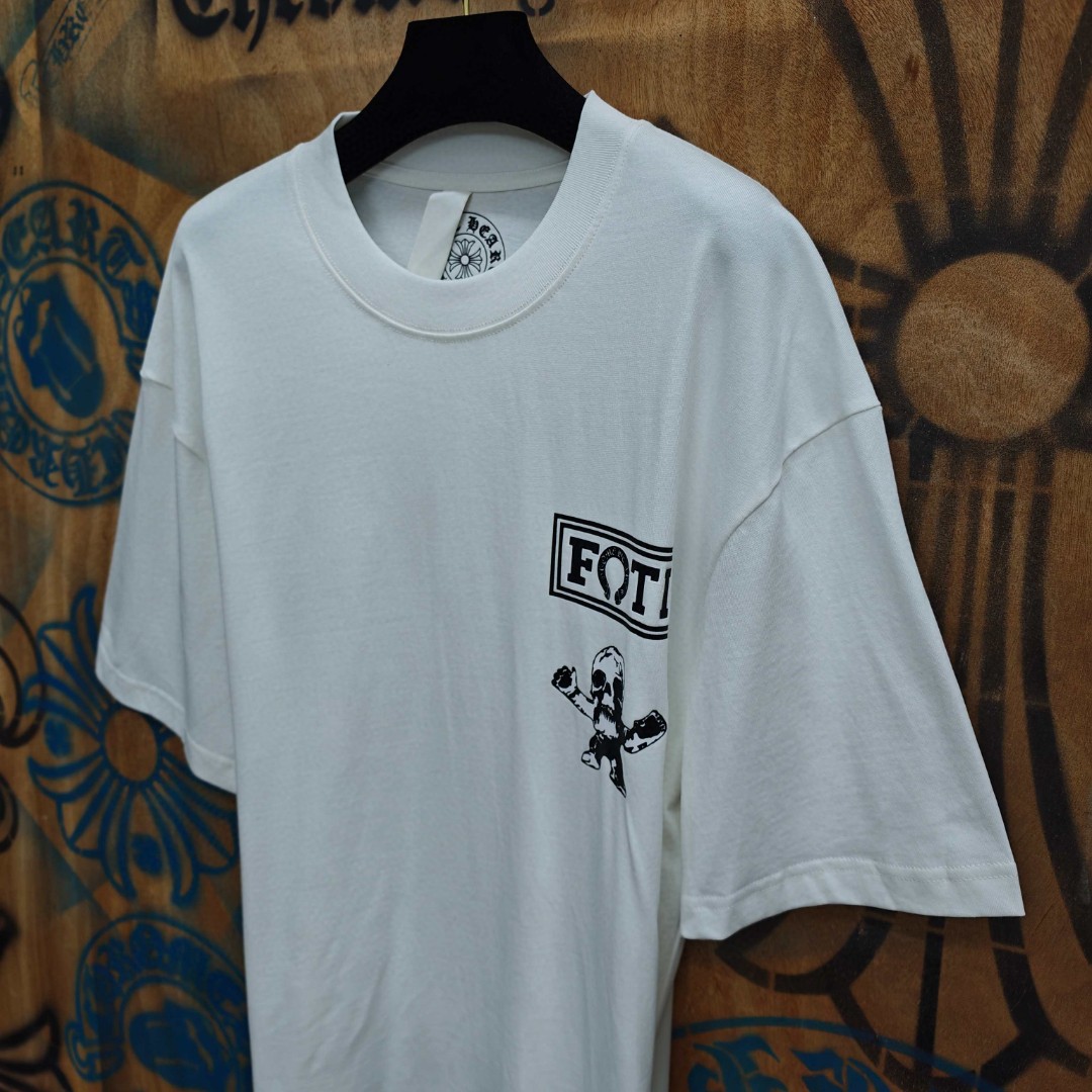 Chrome Hearts 克罗心 彩色骷颅头印花圆领短袖 T恤 白色 A0