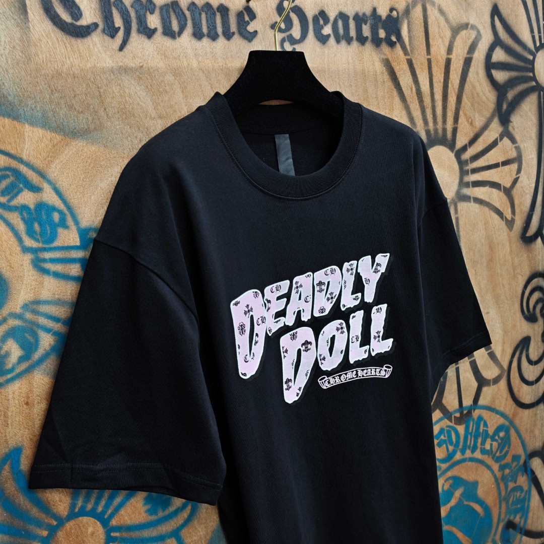 [Copy]Chrome Hearts 克罗心 彩色泼墨马蹄印花圆领短袖 T恤 白色 黑色 A0