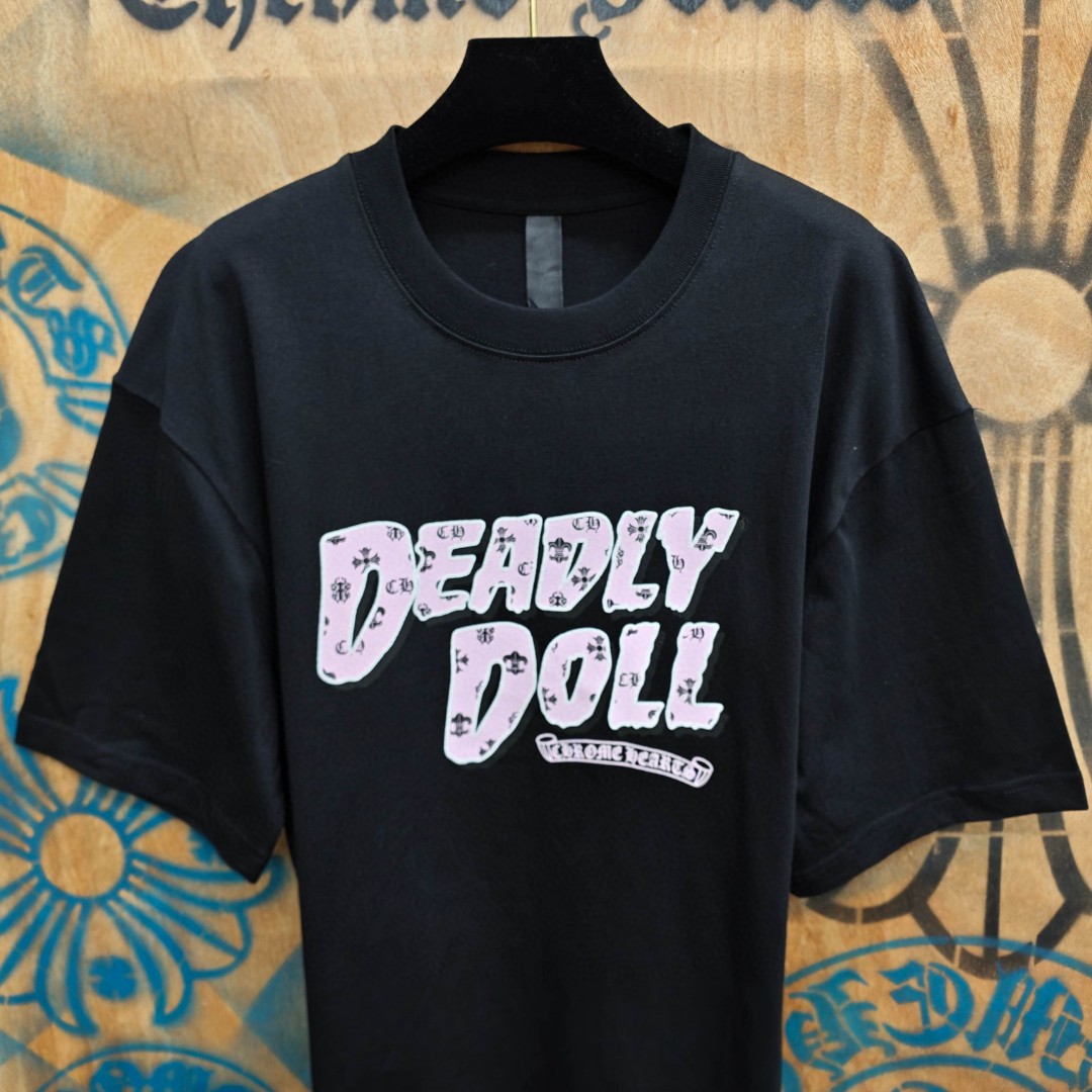 [Copy]Chrome Hearts 克罗心 彩色泼墨马蹄印花圆领短袖 T恤 白色 黑色 A0