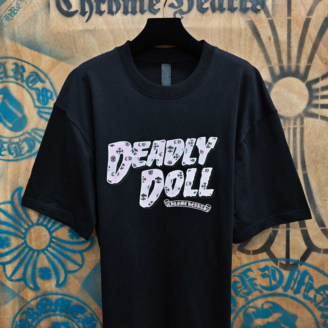 [Copy]Chrome Hearts 克罗心 彩色泼墨马蹄印花圆领短袖 T恤 白色 黑色 A0