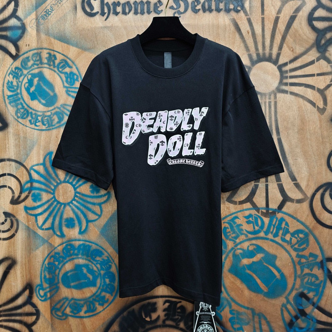 [Copy]Chrome Hearts 克罗心 彩色泼墨马蹄印花圆领短袖 T恤 白色 黑色 A0