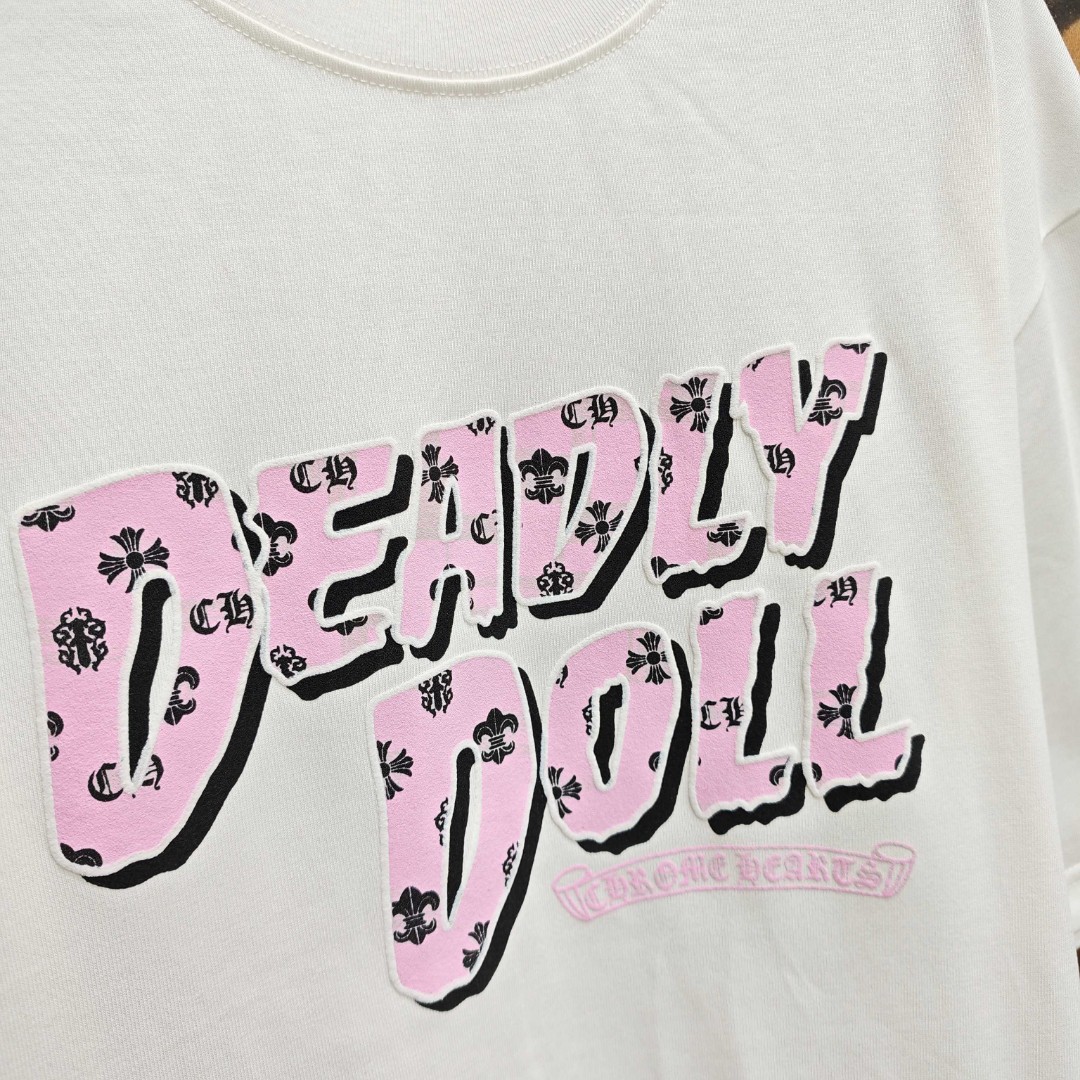 [Copy]Chrome Hearts 克罗心 彩色泼墨马蹄印花圆领短袖 T恤 白色 黑色 A0