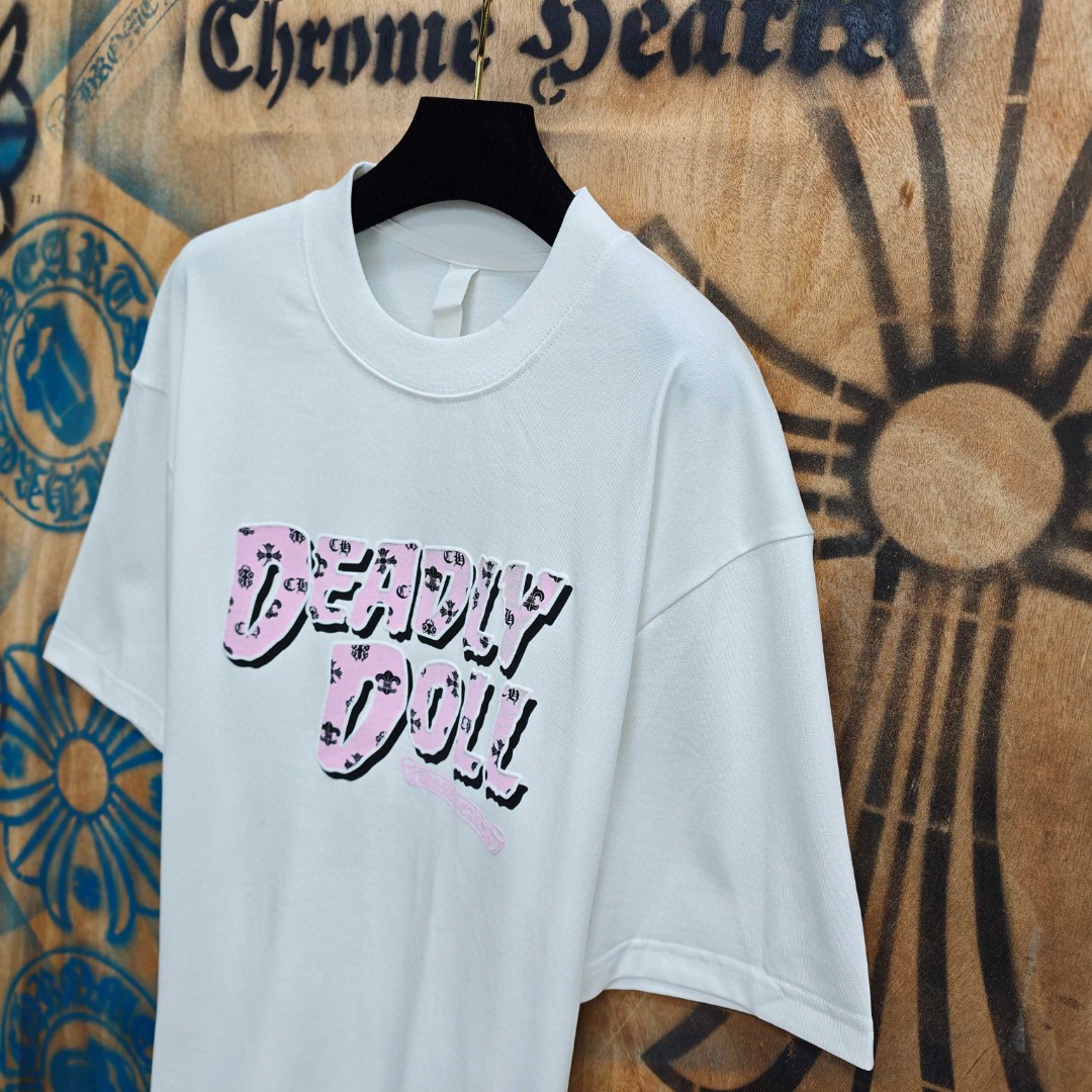 [Copy]Chrome Hearts 克罗心 彩色泼墨马蹄印花圆领短袖 T恤 白色 黑色 A0