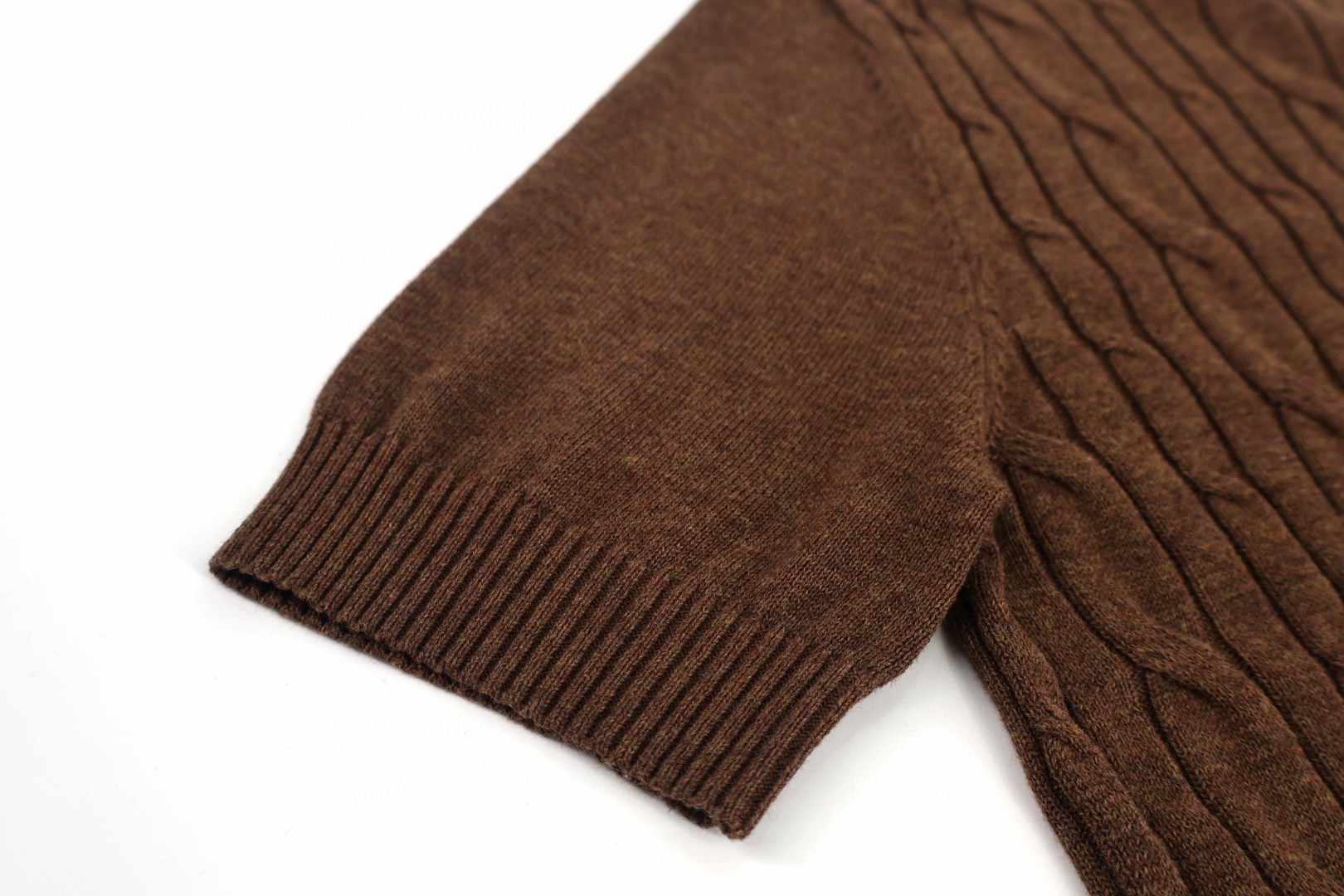 Loro Piana LP 绞花老钱风圆领短袖 针织衫 T恤 夏季 咖色 杏色 B0 1AJUUF