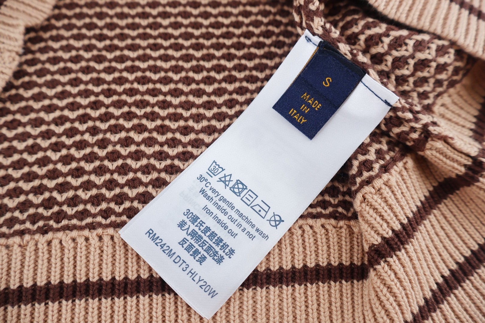 LOUIS VUITTON 路易威登 LV 针织网眼Polo衫 夏季 T恤 短袖 棕色 B0 1AJUUF