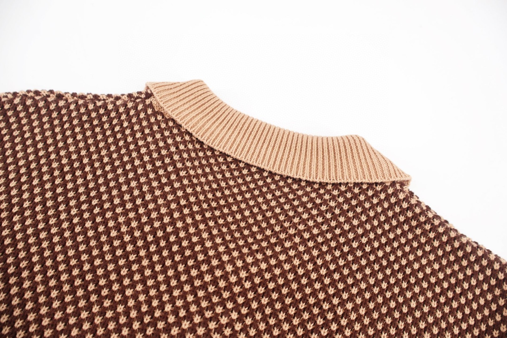 LOUIS VUITTON 路易威登 LV 针织网眼Polo衫 夏季 T恤 短袖 棕色 B0 1AJUUF