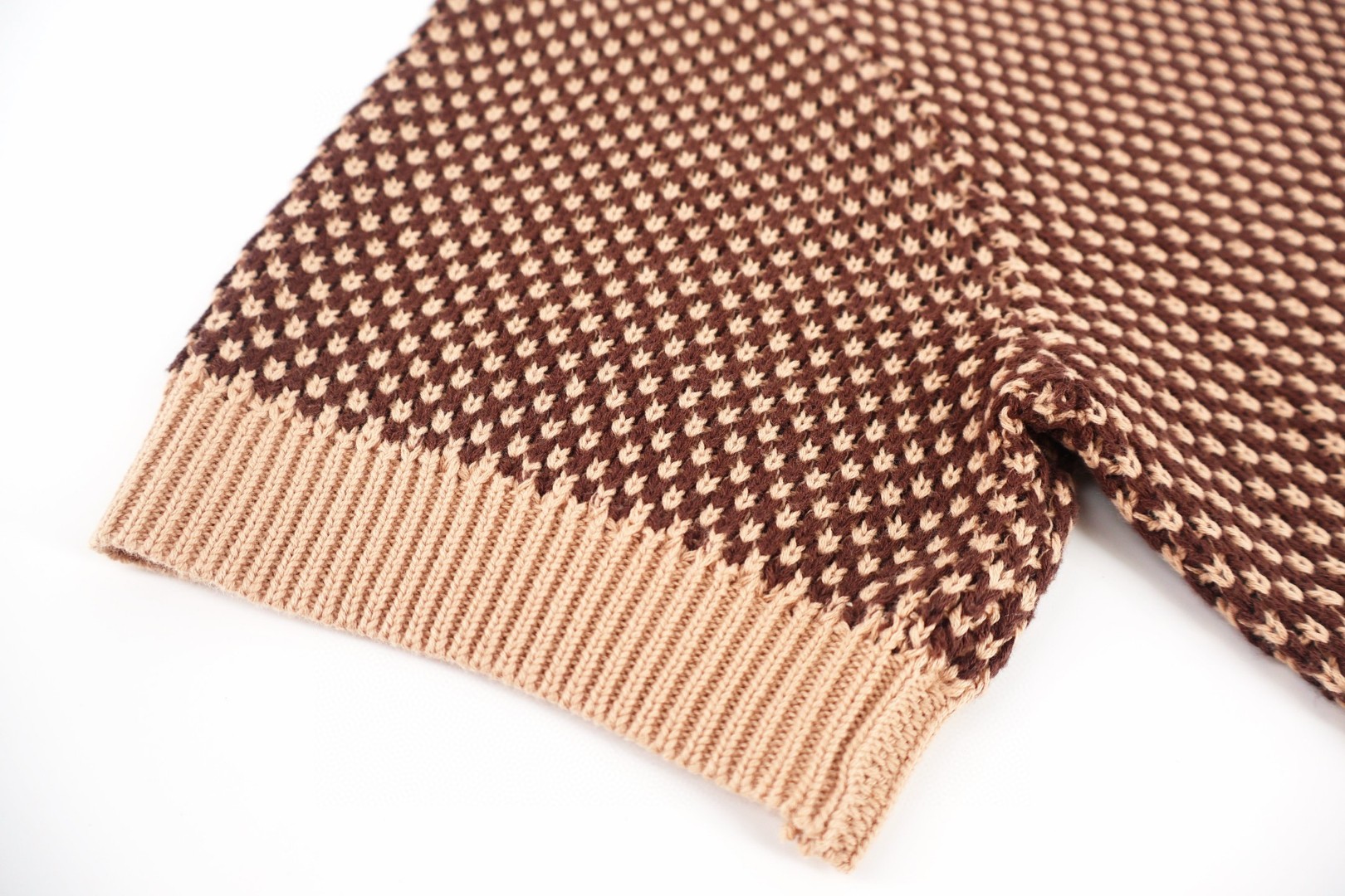 LOUIS VUITTON 路易威登 LV 针织网眼Polo衫 夏季 T恤 短袖 棕色 B0 1AJUUF