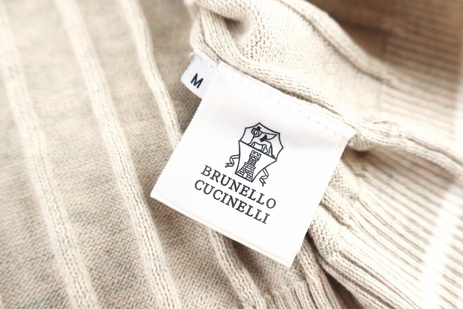 Brunello Cucinelli BC 绞花老钱风针织圆领短袖 T恤 灰色 杏色 黑色 A5