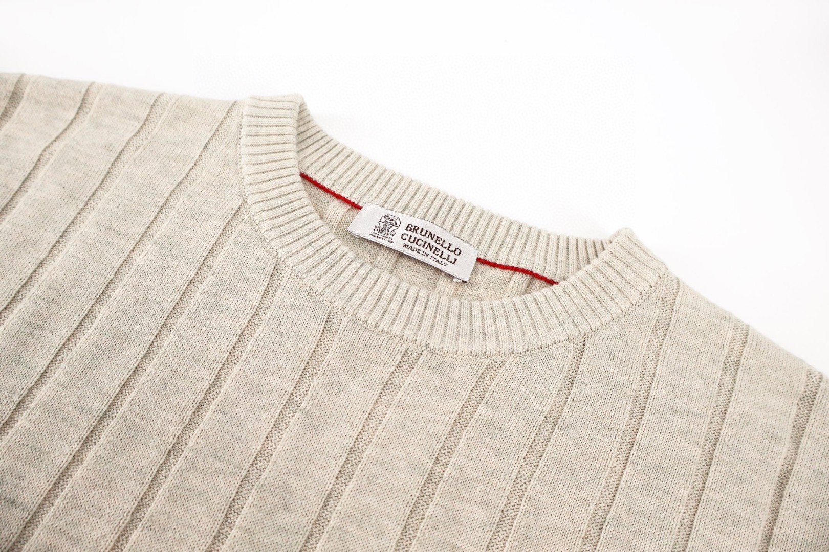 Brunello Cucinelli BC 绞花老钱风针织圆领短袖 T恤 灰色 杏色 黑色 A5