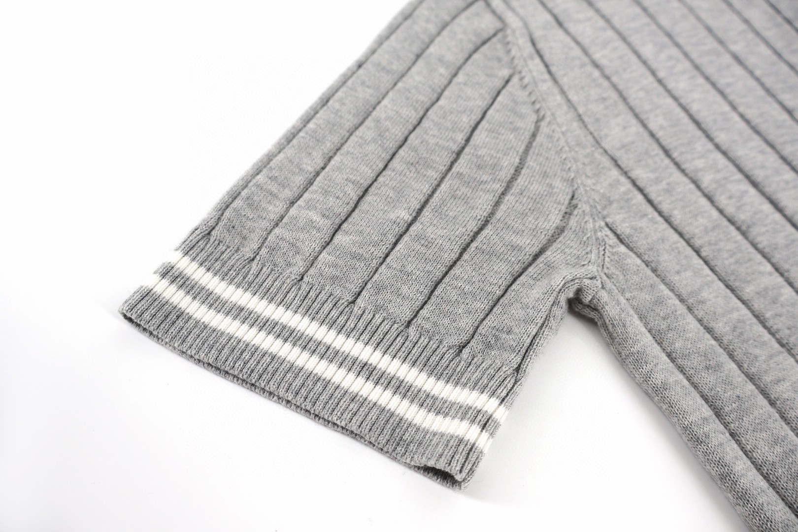 Brunello Cucinelli BC 绞花老钱风针织圆领短袖 T恤 灰色 杏色 黑色 A5