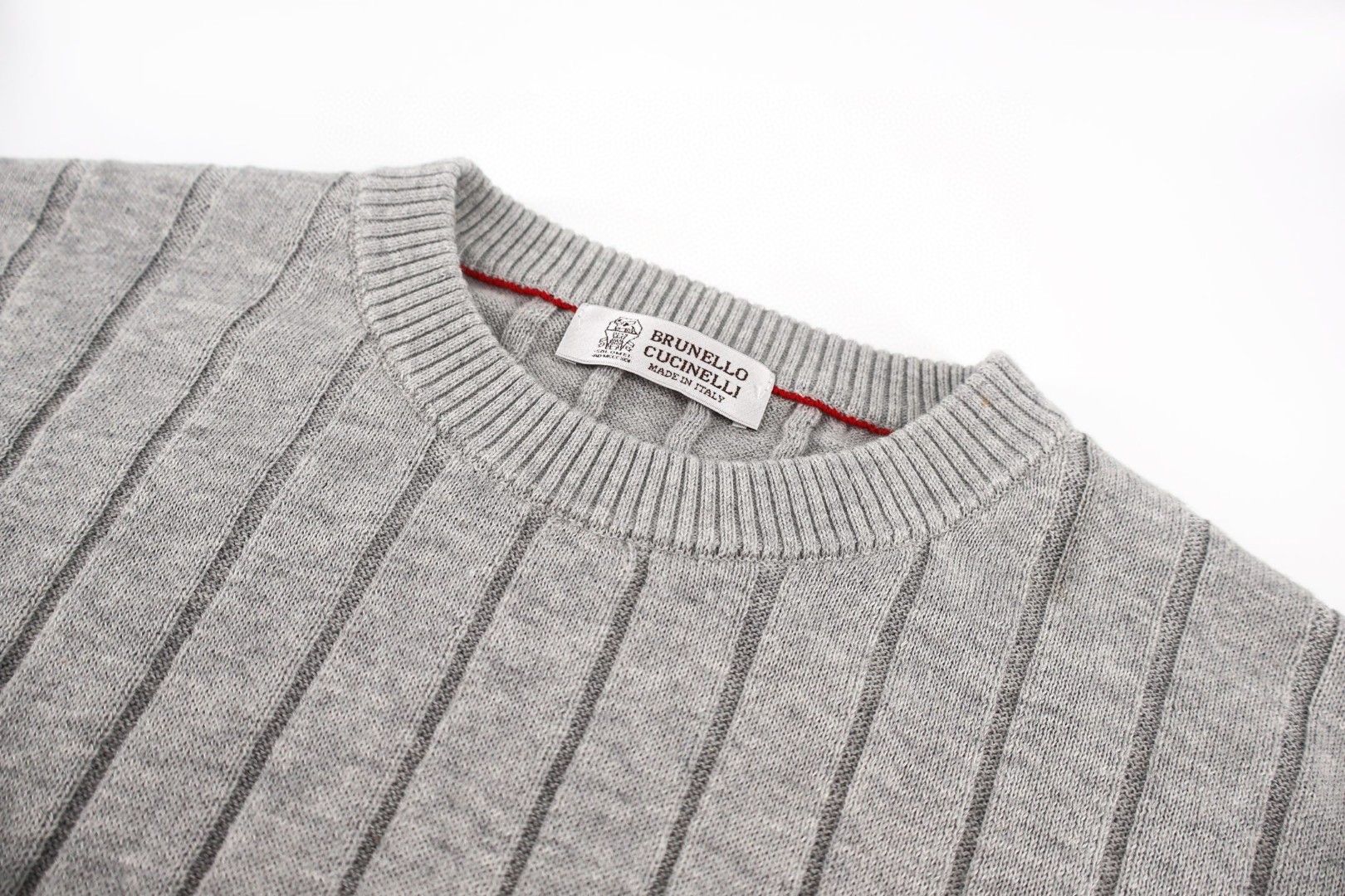Brunello Cucinelli BC 绞花老钱风针织圆领短袖 T恤 灰色 杏色 黑色 A5