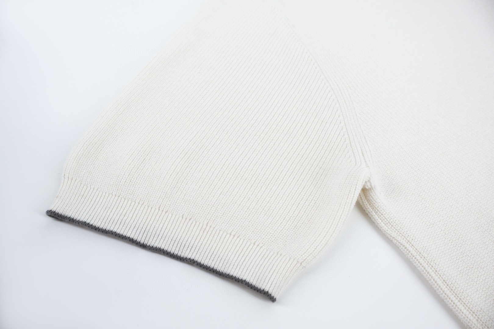 Brunello Cucinelli BC 海鸥领老钱风针织短袖 T恤 棕色 白色 蓝色 A5