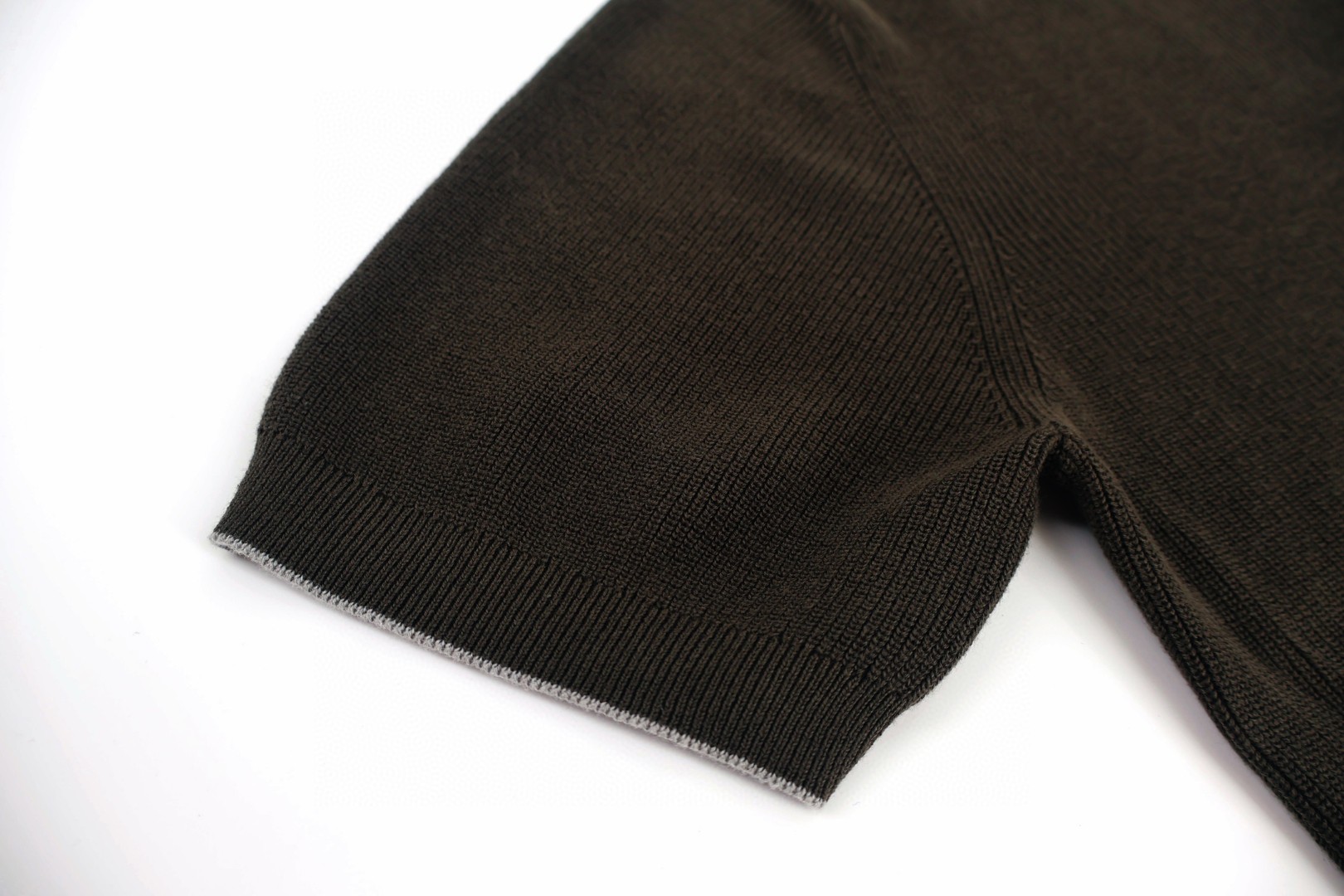 Brunello Cucinelli BC 海鸥领老钱风针织短袖 T恤 棕色 白色 蓝色 A5