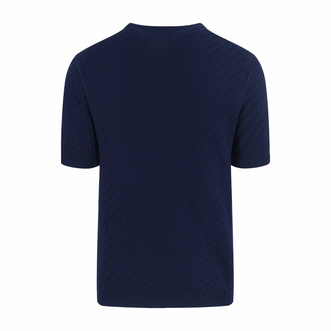 EMPORIO ARMANI 阿玛尼 老钱风绞花编织短袖针织衫 T恤 夏款 灰色 蓝色 A5 EM001572-AF14851-F8086