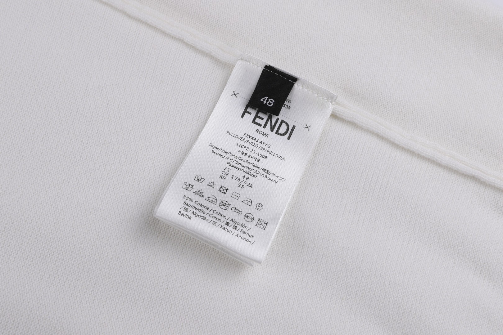 FENDI 芬迪 双F刺绣logo针织短袖 T恤 夏款 白色 蓝色 A5 FZY443AYYGF0QA0