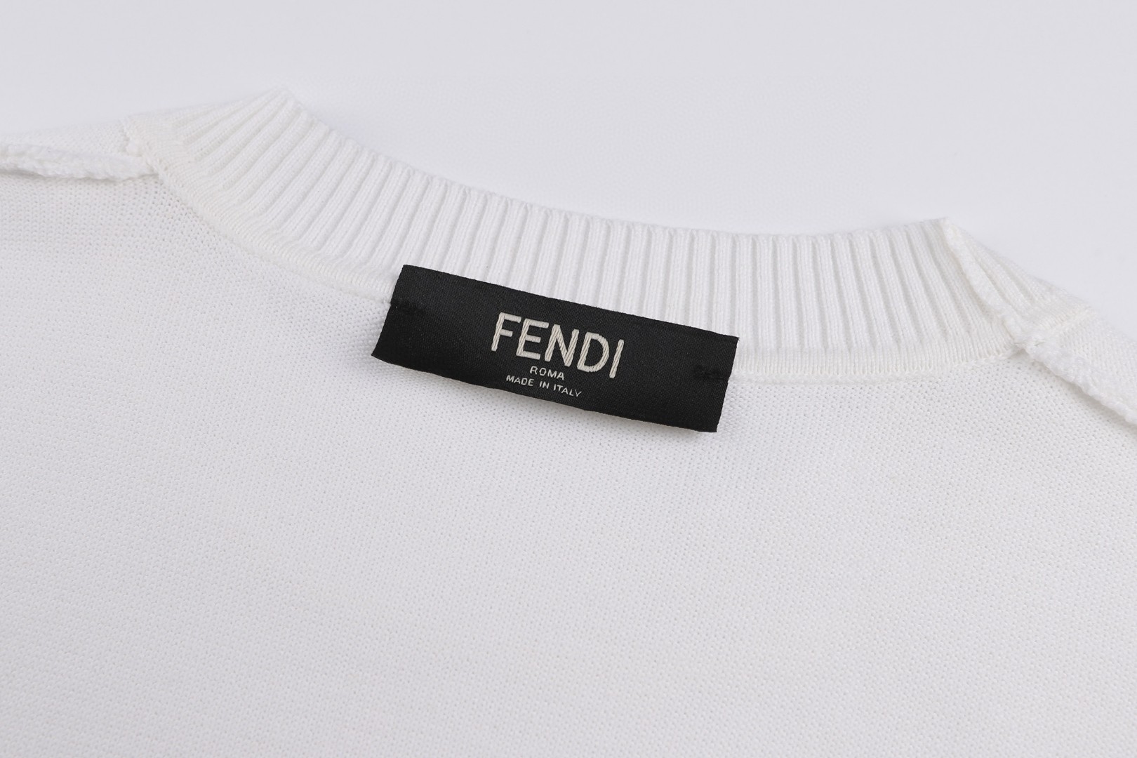 FENDI 芬迪 双F刺绣logo针织短袖 T恤 夏款 白色 蓝色 A5 FZY443AYYGF0QA0