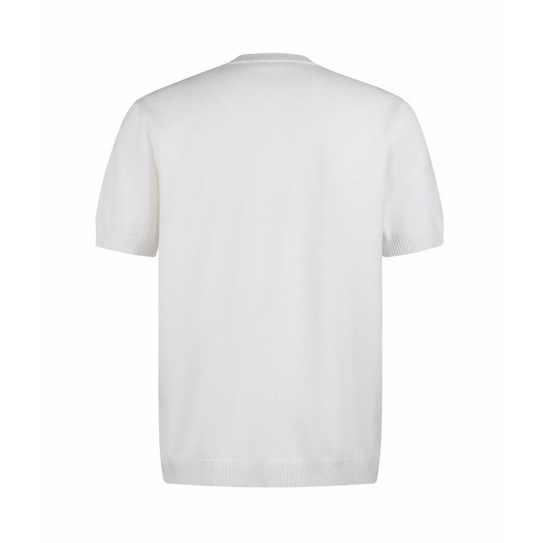 FENDI 芬迪 双F刺绣logo针织短袖 T恤 夏款 白色 蓝色 A5 FZY443AYYGF0QA0