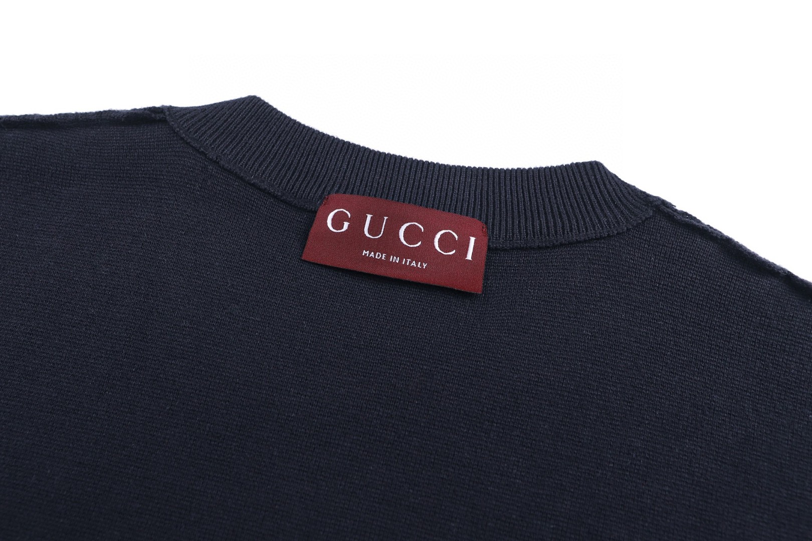 GUCCI 古驰 logo刺绣桑蚕丝混纺针织圆领短袖 T恤 夏季 蓝色 A5