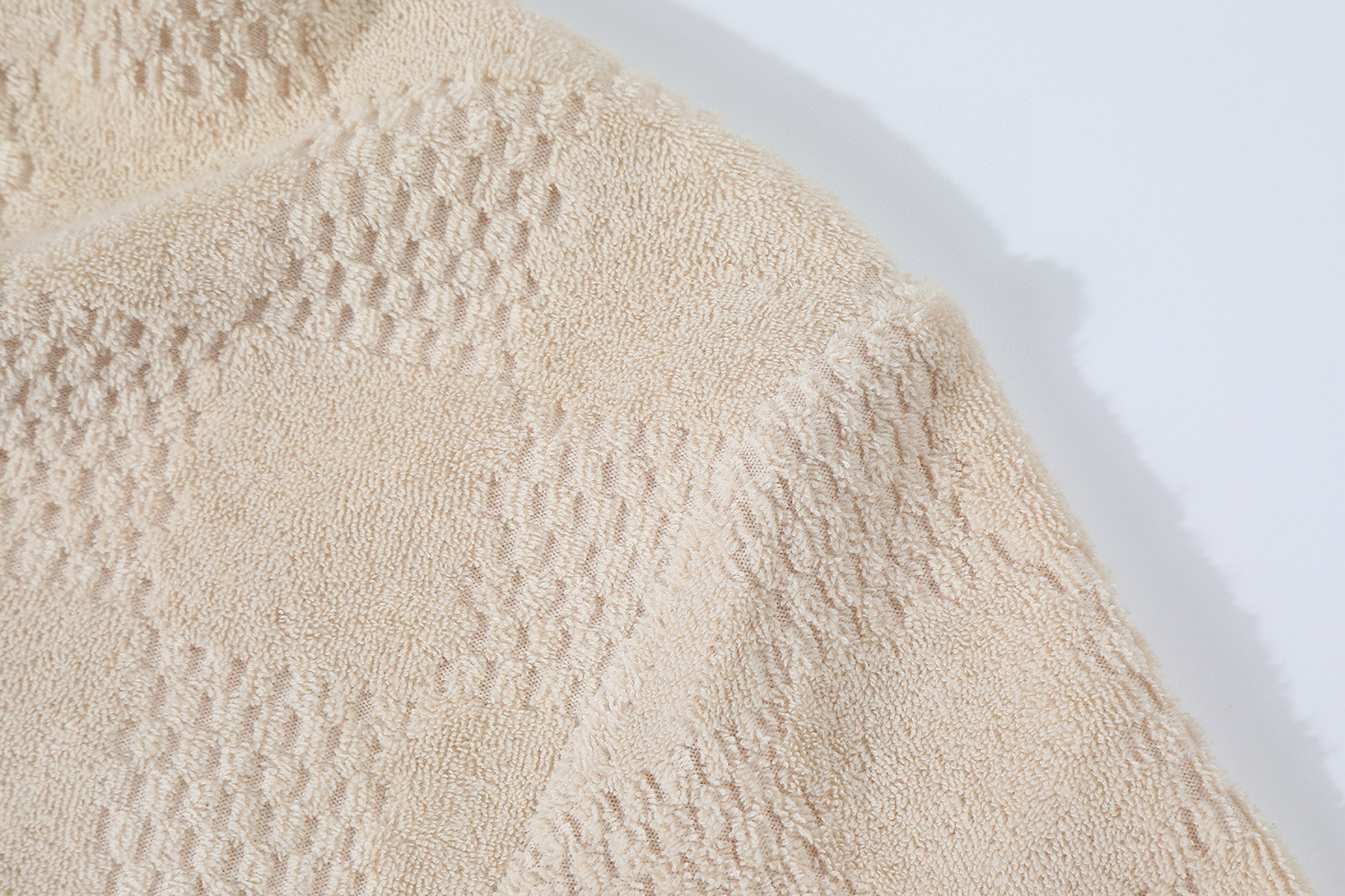 LOUIS VUITTON 路易威登 LV 毛巾棉棋盘格暗纹 夏季 T恤 短袖 卡其色 A2 1AHUVB