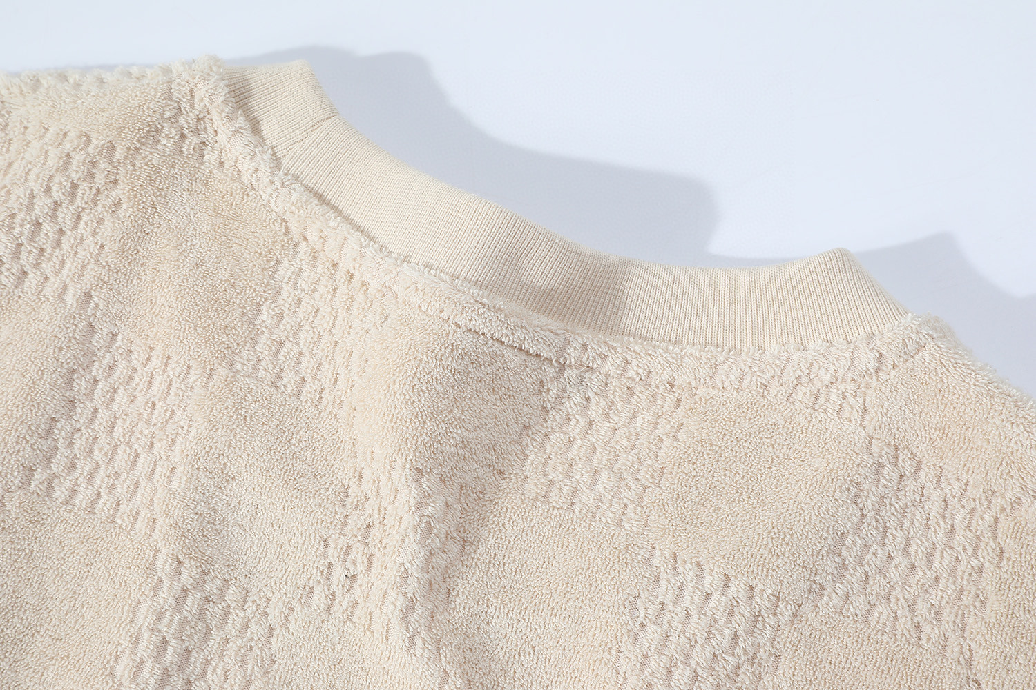 LOUIS VUITTON 路易威登 LV 毛巾棉棋盘格暗纹 夏季 T恤 短袖 卡其色 A2 1AHUVB