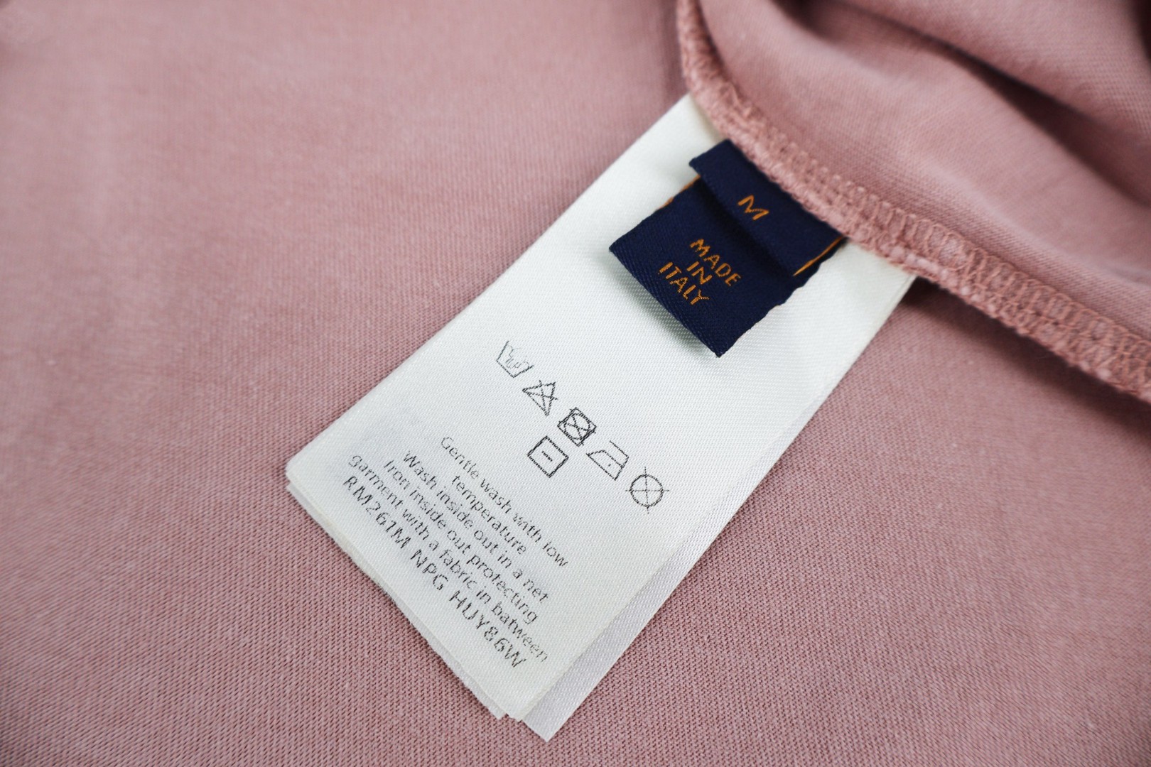 LOUIS VUITTON 路易威登 皮标圆领短袖 T恤 夏款 藕粉色 A0 1AJUCP