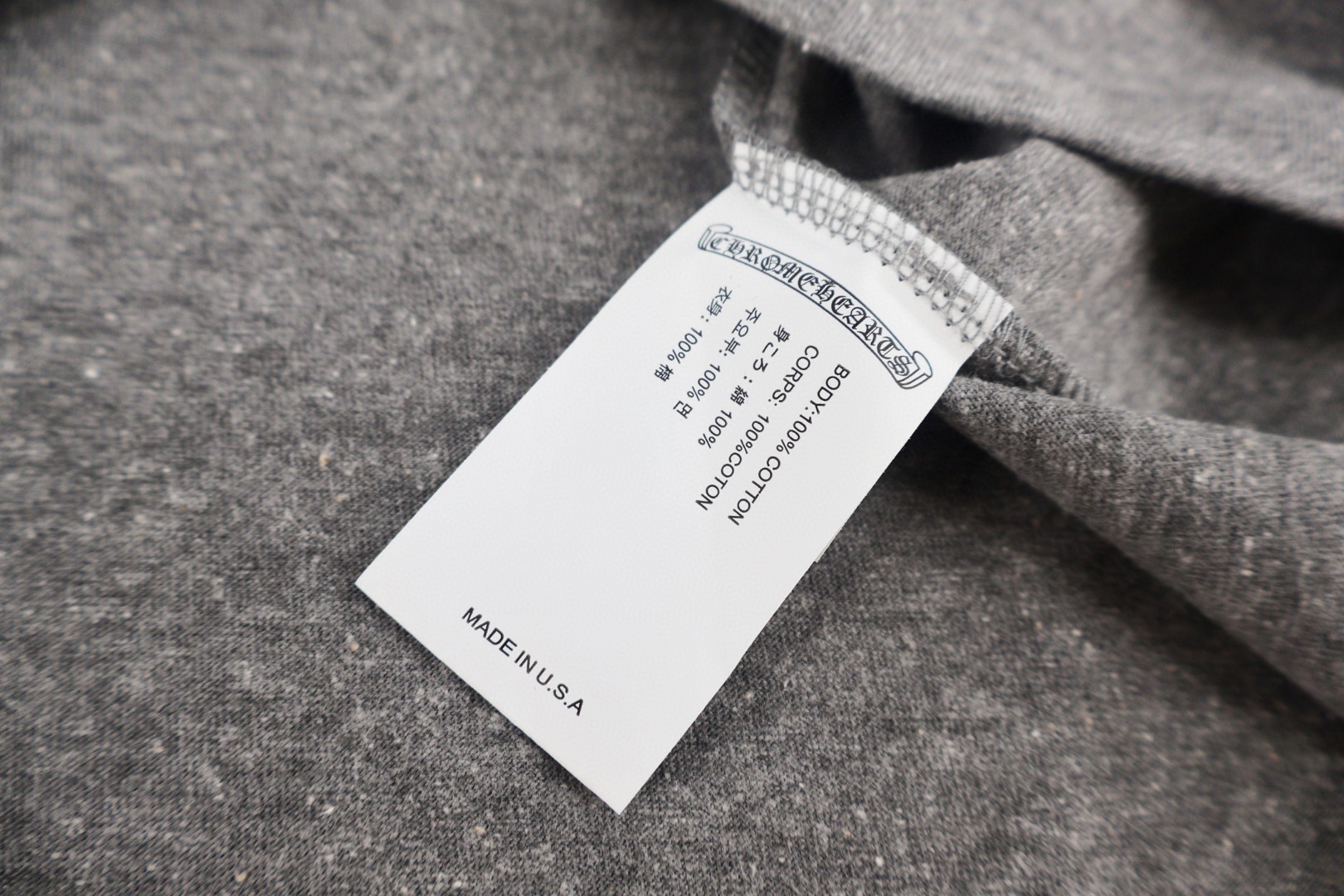 Chrome Hearts CH 克罗心 卷轴十字架印花圆领短袖 T恤 花灰色 A2  