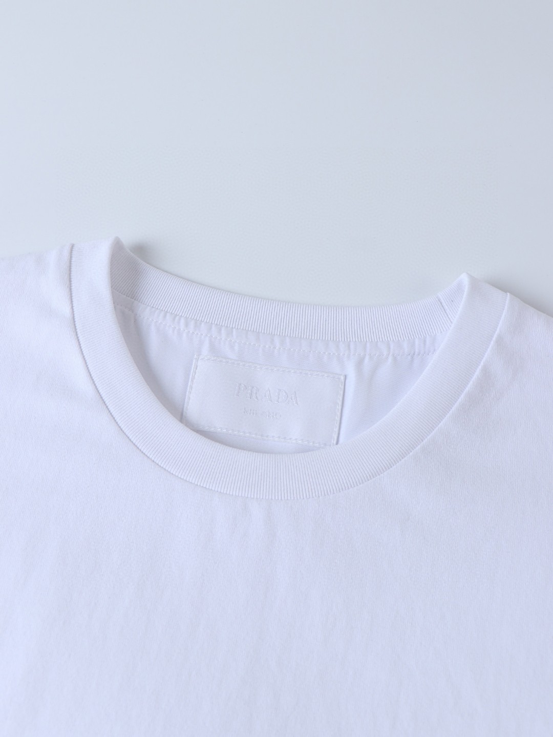 PRADA 普拉达 尼龙拼接圆领短袖 T恤 白色 黑色 A02 UJN742-1YYA-F0N40-S-202