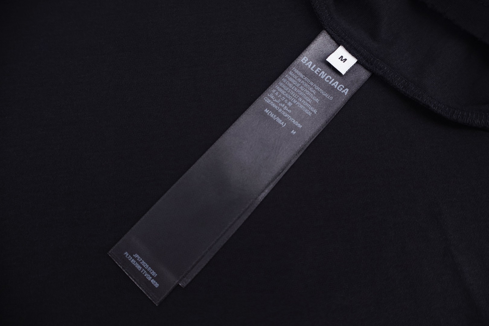 Balenciaga 巴黎世家 液化印绣圆领短袖 T恤 夏季 黑色 A2 850345TUVJ81000