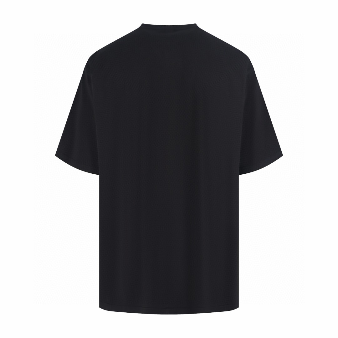 Balenciaga 巴黎世家 液化印绣圆领短袖 T恤 夏季 黑色 A2 850345TUVJ81000