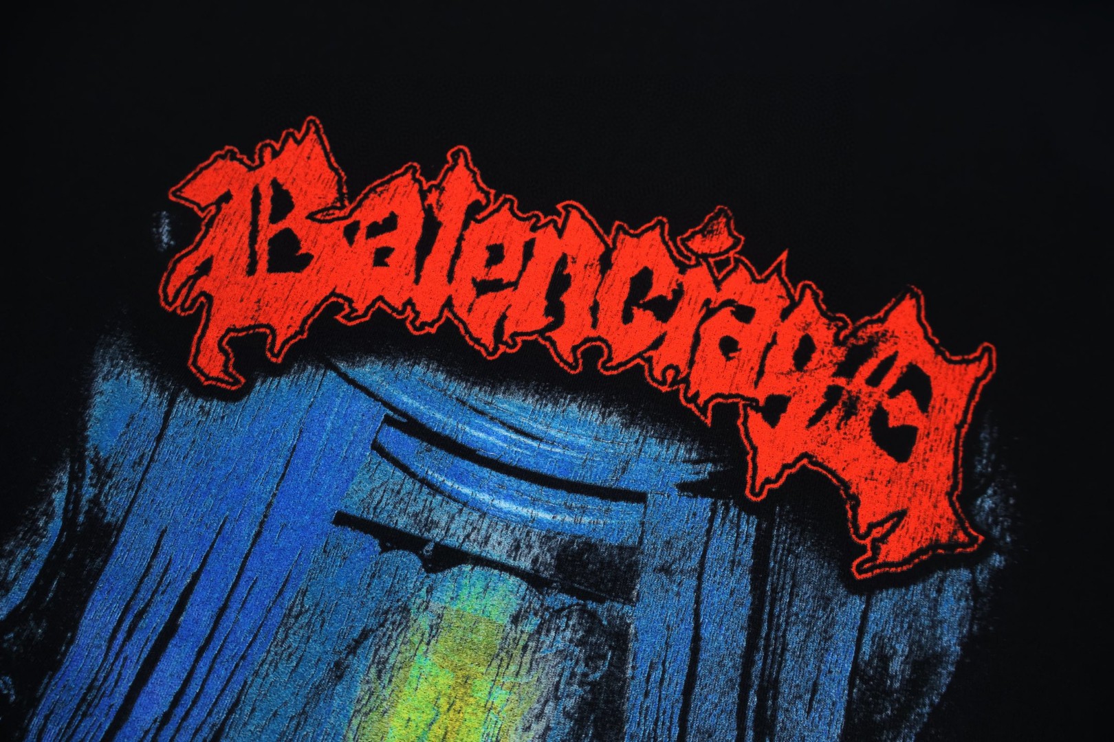 Balenciaga 巴黎世家 COUTURE 舞台窗帘印花圆领短袖 T恤 夏季 黑色 A2 764235TUVD51000