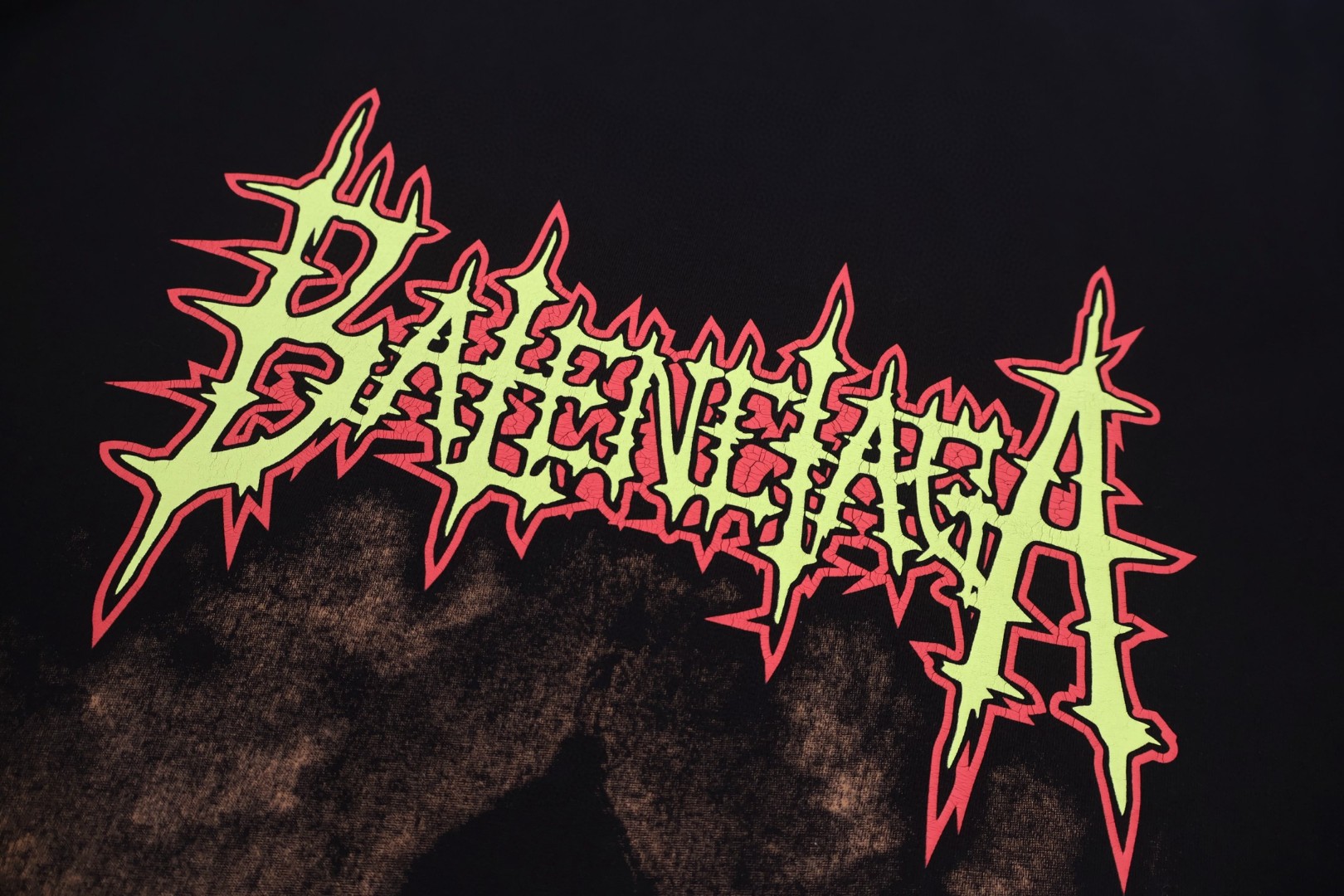 Balenciaga 巴黎世家 城堡古堡印花圆领短袖 T恤 夏季 黑色 A2 764235TUVE41000