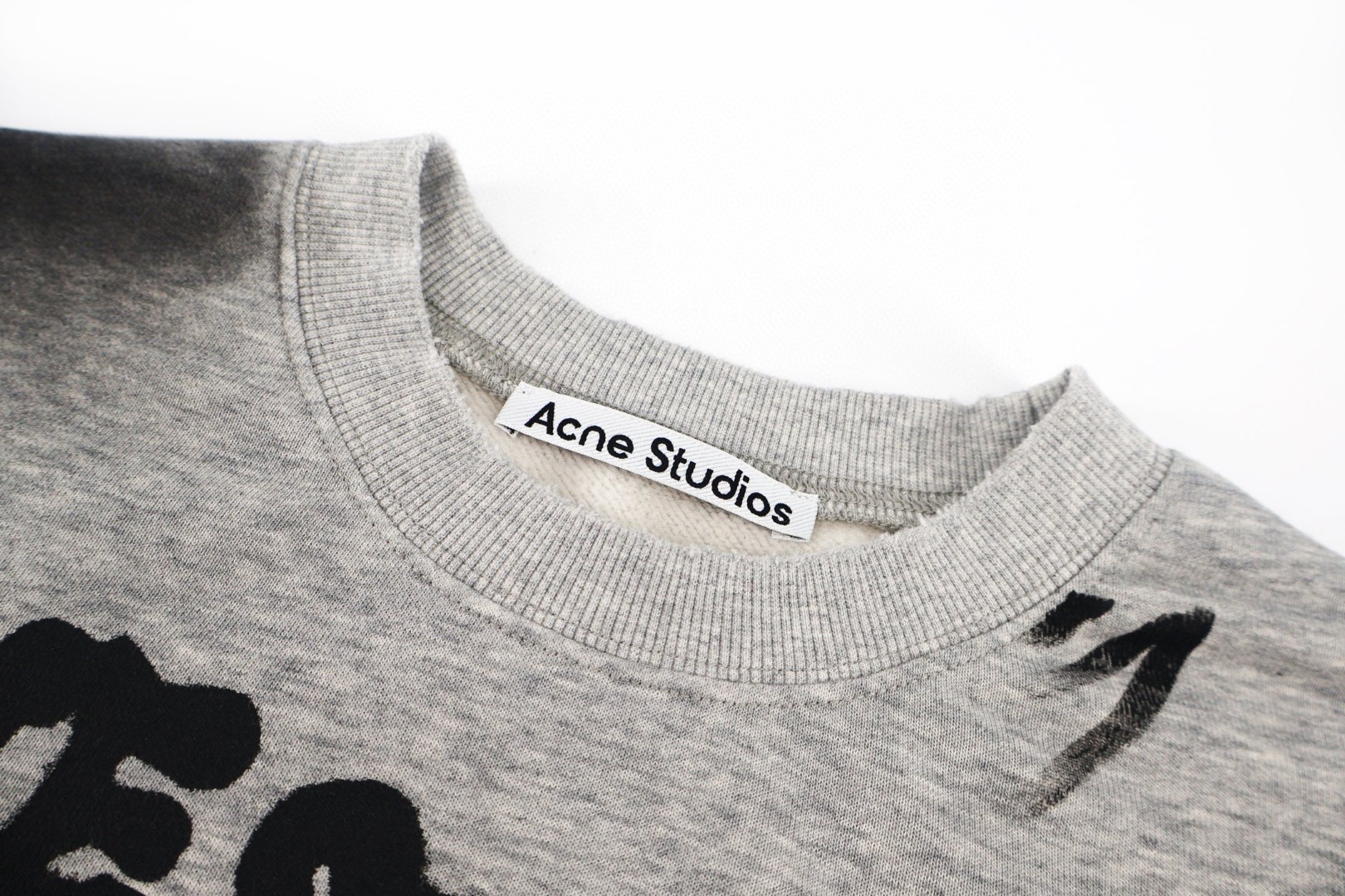 Acne Studios 蝴蝶结涂鸦圆领卫衣 外套 长袖 灰色 B0 CI0223-92H