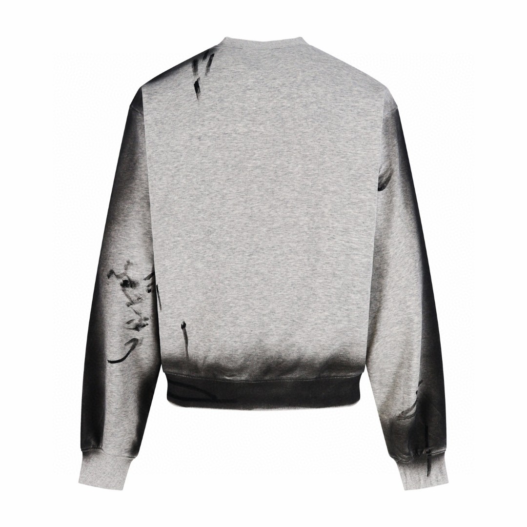 Acne Studios 蝴蝶结涂鸦圆领卫衣 外套 长袖 灰色 B0 CI0223-92H