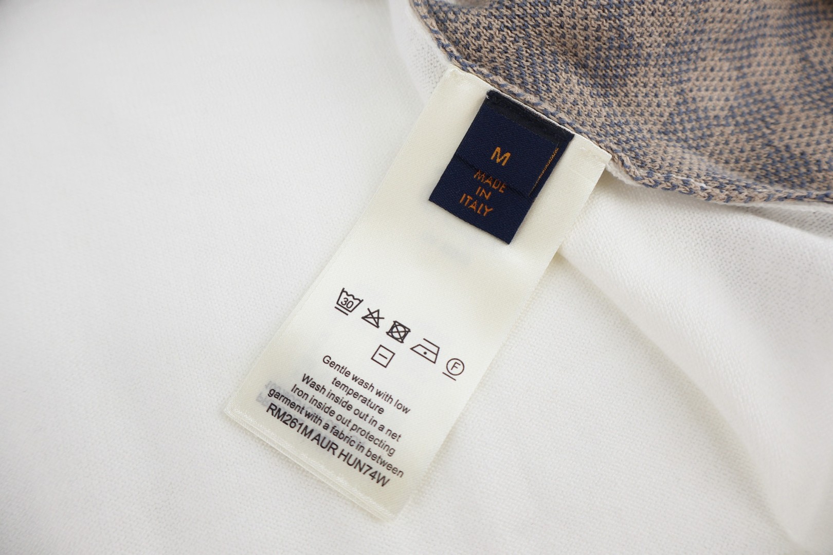 LOUIS VUITTON 路易威登 格纹提花针织短袖衬衫 针织衫 外套 白棕色 B0 HUN74WAURM11