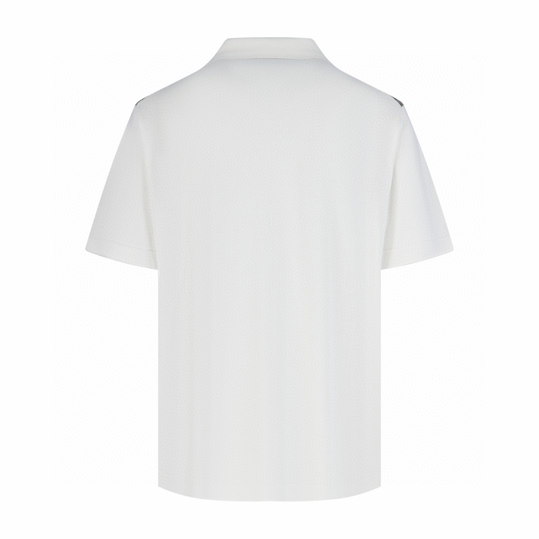 LOUIS VUITTON 路易威登 格纹提花针织短袖衬衫 针织衫 外套 白棕色 B0 HUN74WAURM11