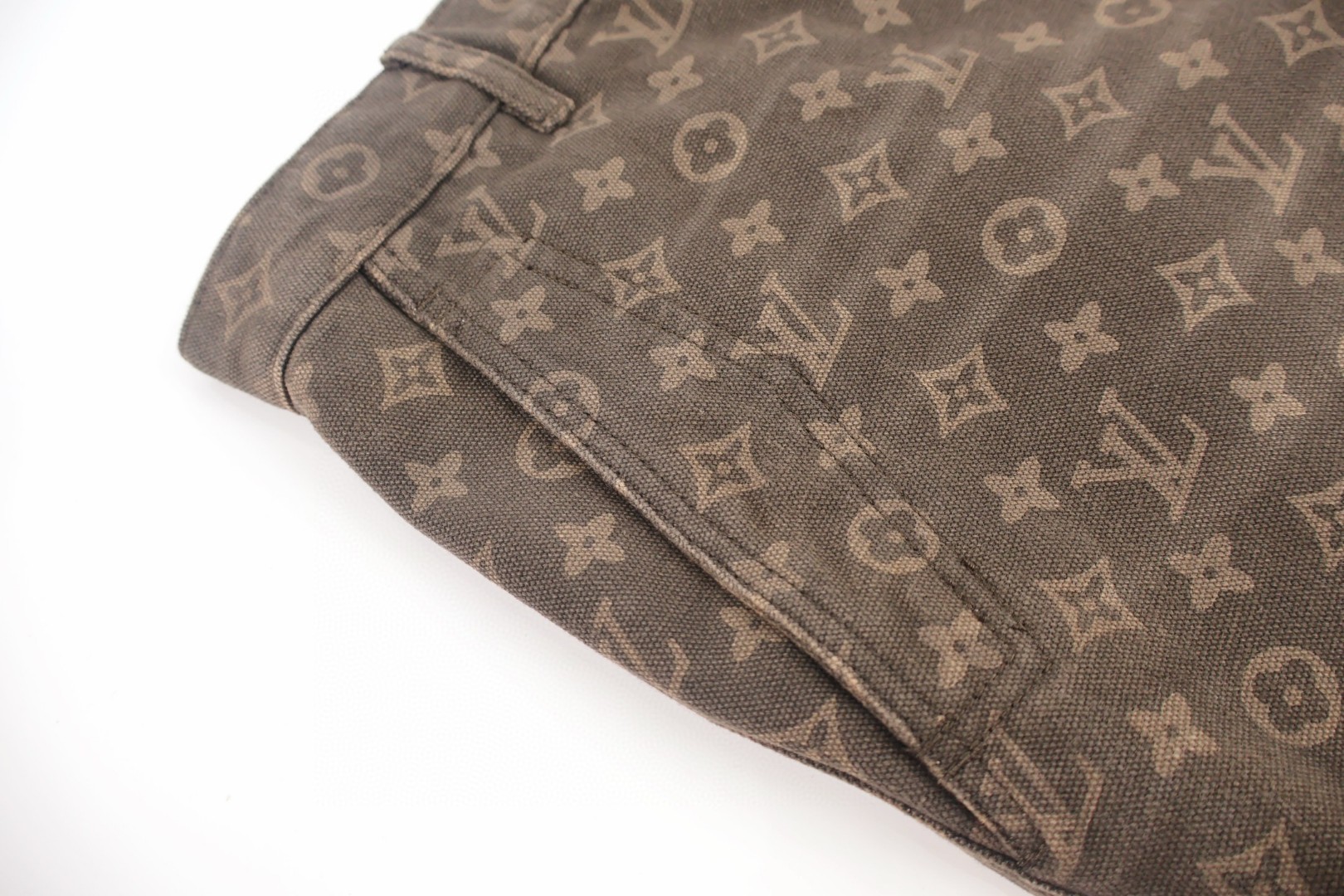 LOUIS VUITTON 路易威登 满印提花牛仔裤 长裤 裤子 棕绿色 B5 