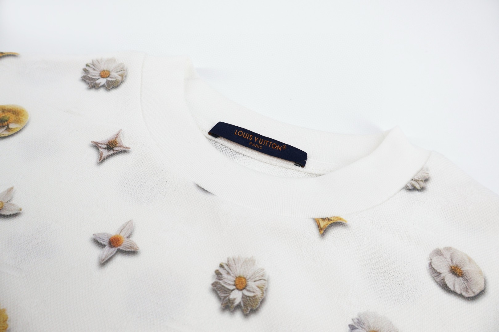 LOUIS VUITTON 路易威登 老花提花满印雏菊圆领短袖 T恤 白色 A2 1AJRAG