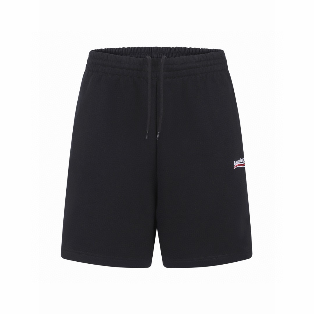 Balenciaga 巴黎世家 可乐刺绣松紧腰短裤 休闲裤 运动裤 裤子 夏季 灰色 灰蓝色 黑色 A2