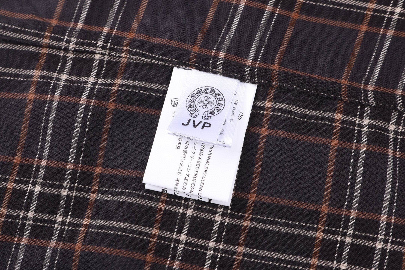 ]Chrome Hearts 克罗心 格纹宝剑拉链短袖衬衫 棕色 A5 CH-20265100