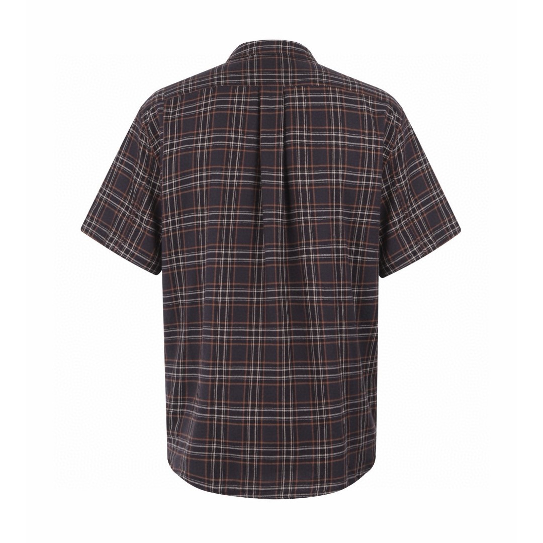 ]Chrome Hearts 克罗心 格纹宝剑拉链短袖衬衫 棕色 A5 CH-20265100