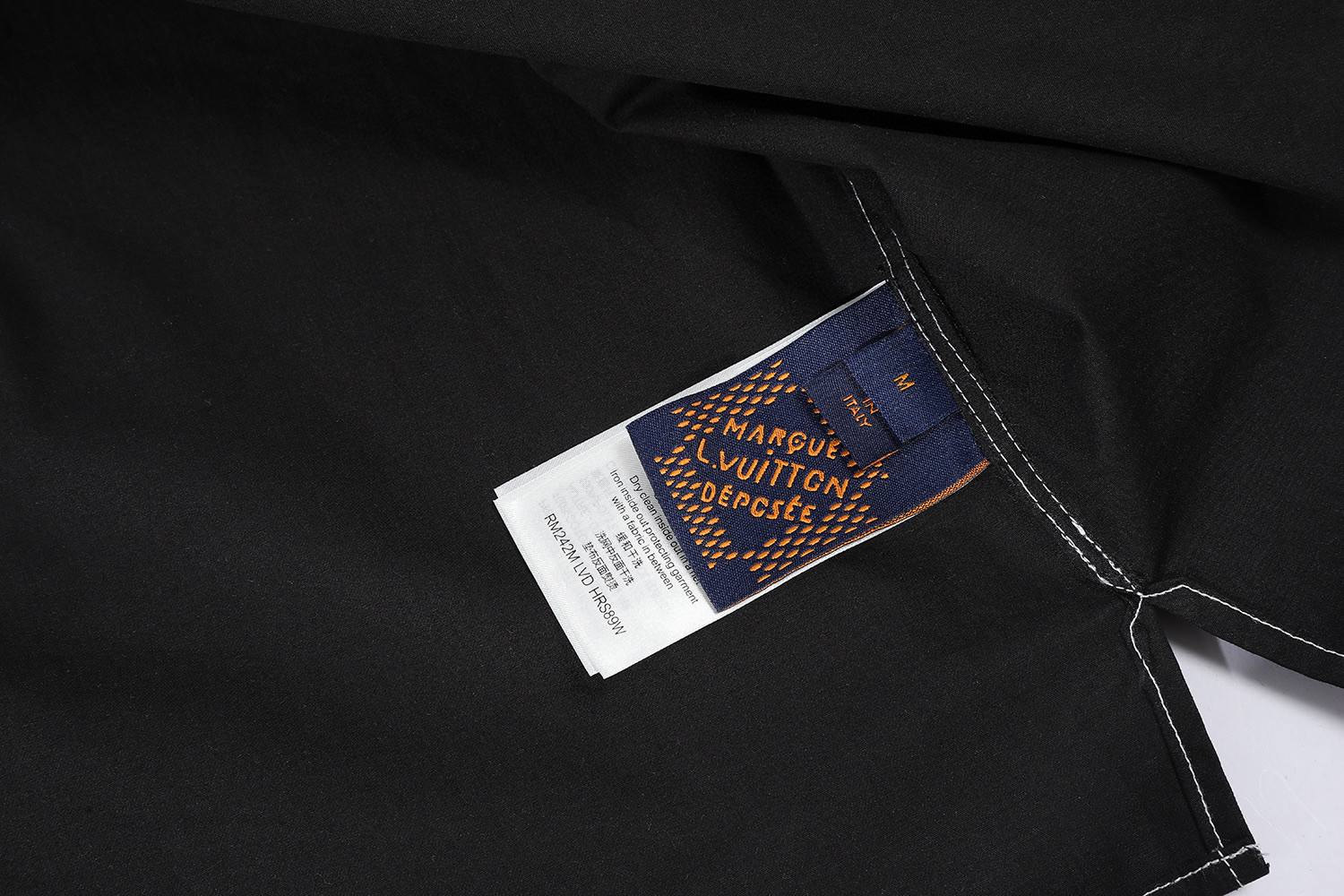 LOUIS VUITTON 路易威登 LV 字母刺绣衬衫 短袖 夏季 黑色 B0 1AFWTU